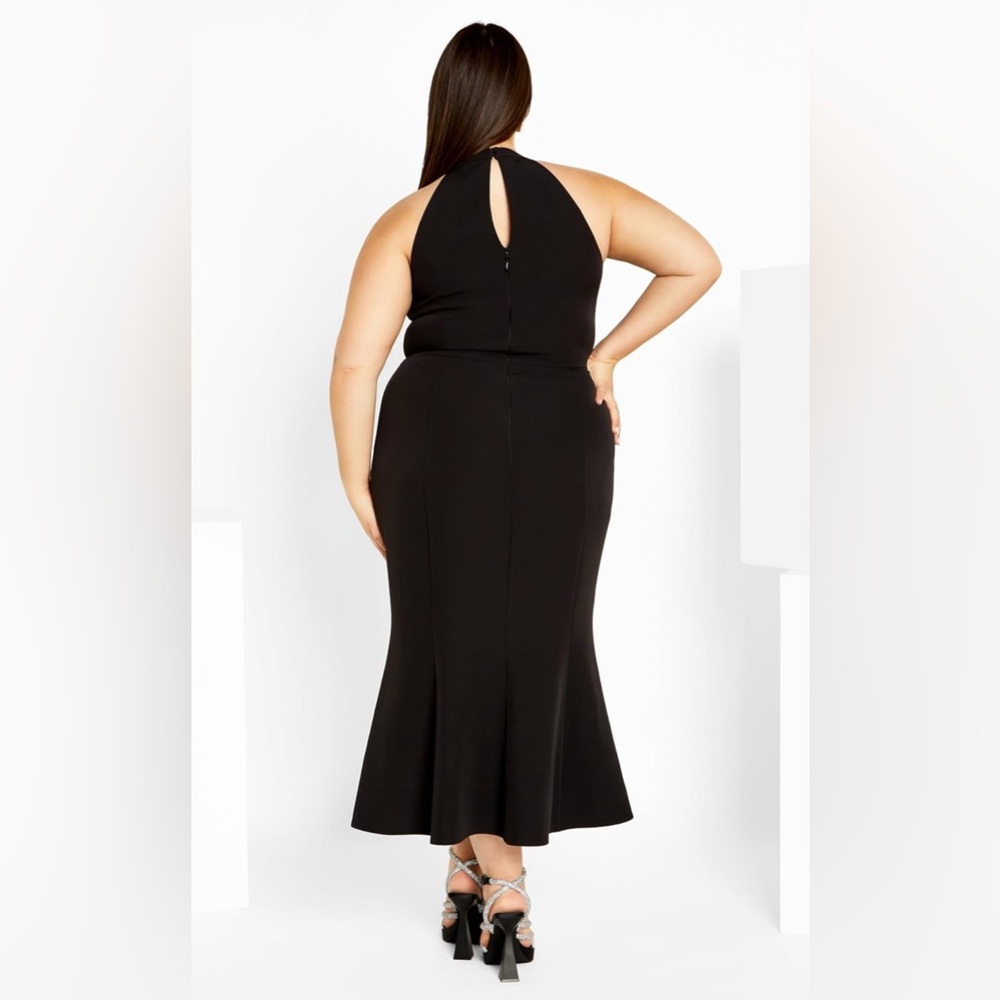 City Chic Iliana black dress plus size 18 - Picture 2 of 6